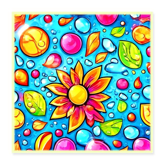 Colorful abstract flower pattern