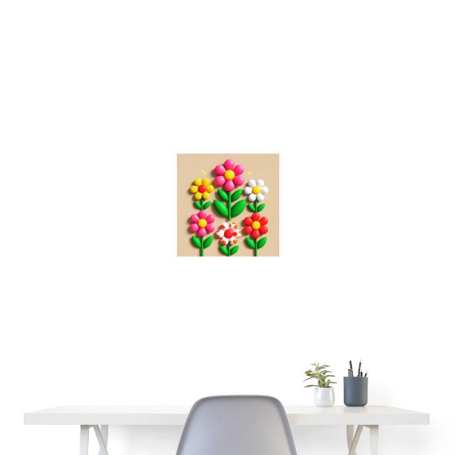 3D Flowers and Butterflies in Amber, Floral Design