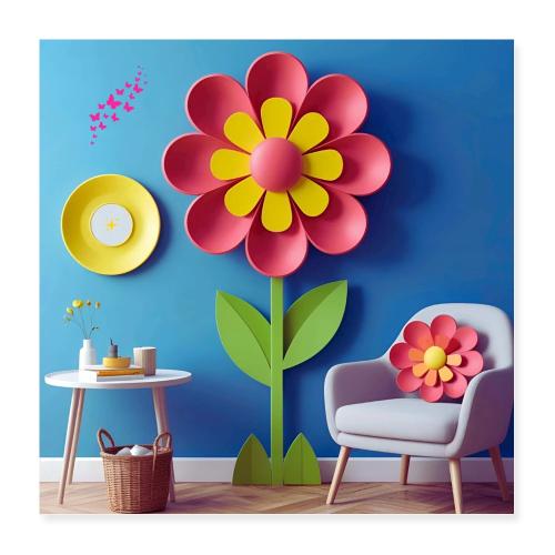 Flower design and harmony of environmental well-be - Poster 16x16