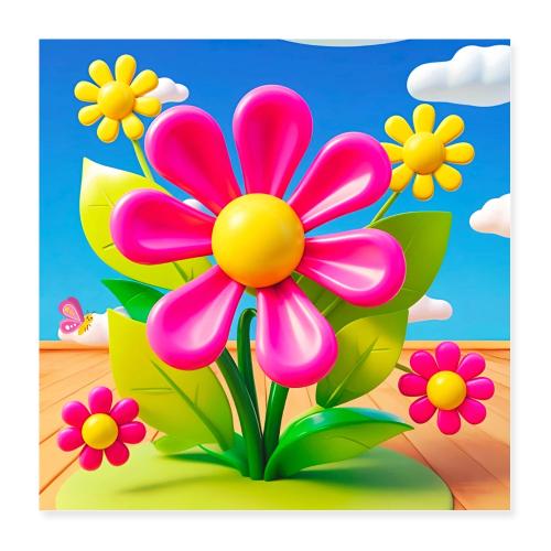 Pink Floral Peace | Sky & Nature Design - Poster 16x16