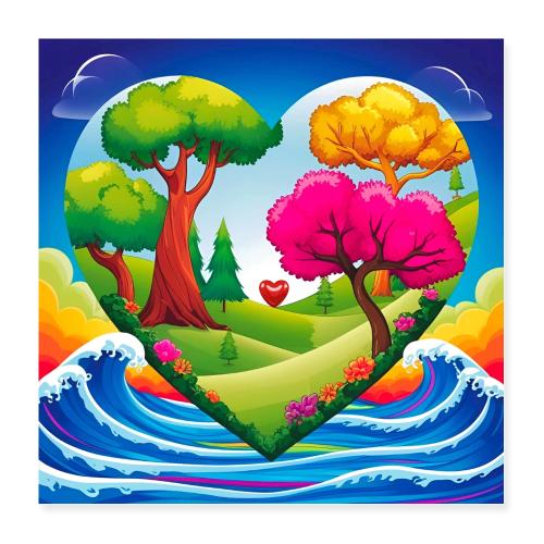 Heart, fantasy, landscapes, nature, fantasy - Poster 16x16