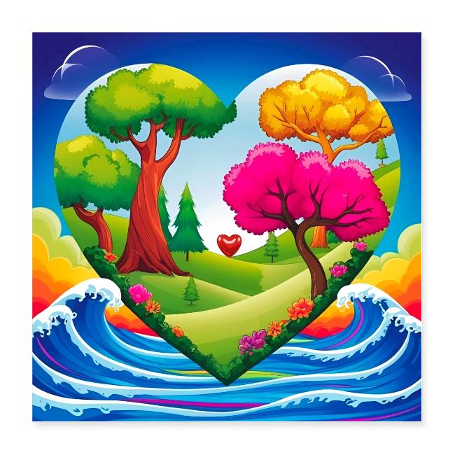 Heart, fantasy, landscapes, nature, fantasy