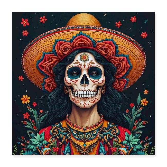Charra Skull Art | Traditional Mexican Design
