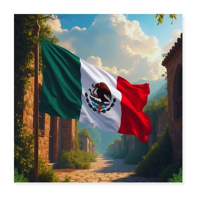 Mexican flag in Magical Town and Nature
