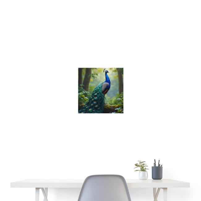Majestic Peacock in Enchanted Forest