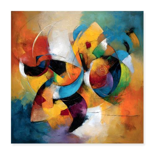 Abstract Art: Puzzle of Hues - Poster 16x16