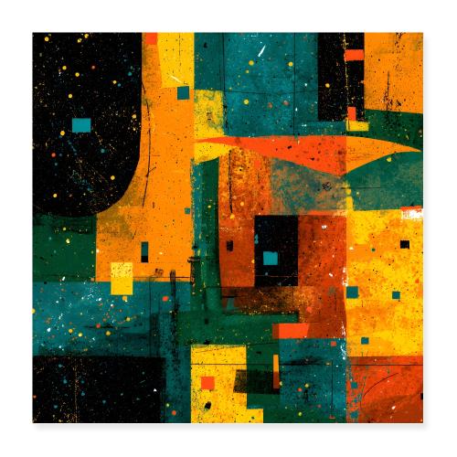 Abstract Art: Color Block Shuffle - Poster 16x16