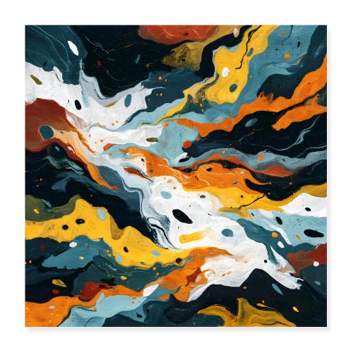 Abstract Art: Waves of Color - Poster 16x16