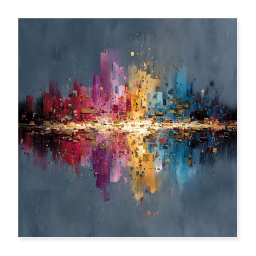 Abstract Art: Reflections of a City - Poster 16x16