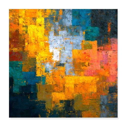 Abstract Art: Pixelated Chaos - Poster 16x16