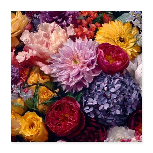 Floral Spectrum Burst - Poster 16x16