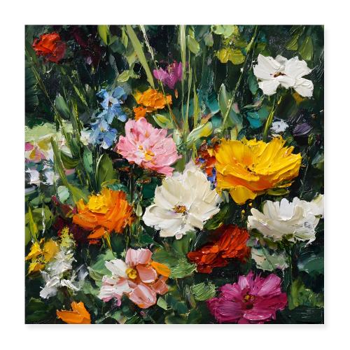 Vivid Floral Overflow - Poster 16x16