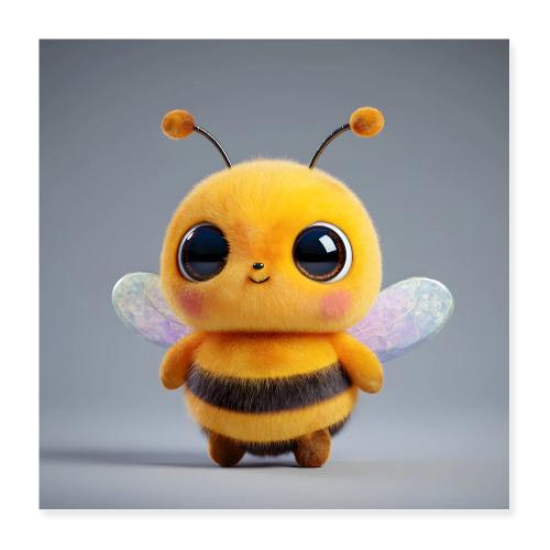 Cute Cartoon Baby Bee Standing Wall Print - Poster 16x16