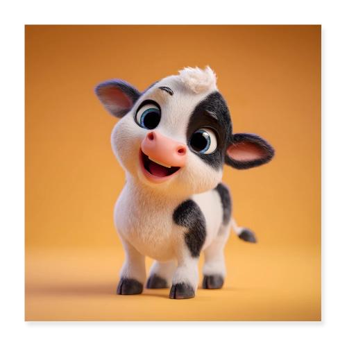 Smiling Baby Cow Joy - Poster 16x16