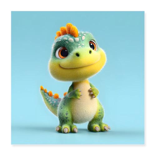 Smiling Baby Dinosaur - Poster 16x16