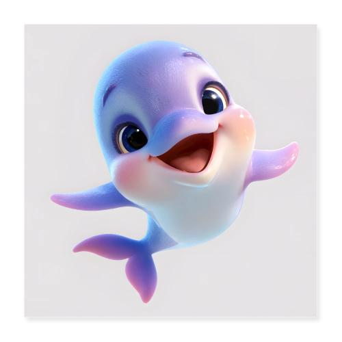 Playful Baby Dolphin - Poster 16x16