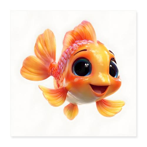 Happy Baby Orange Fish - Poster 16x16