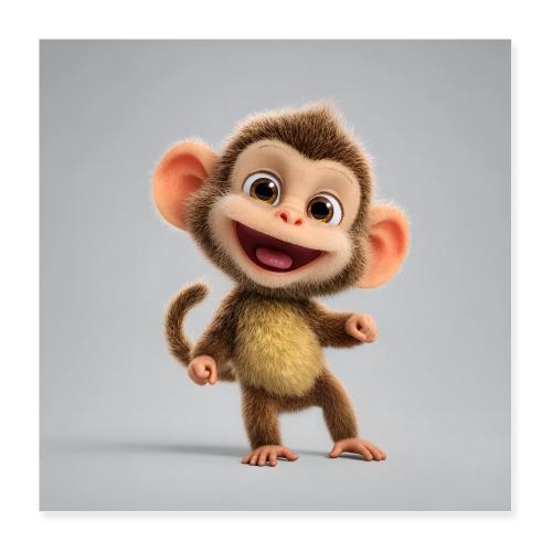 Joyful Baby Monkey - Poster 16x16