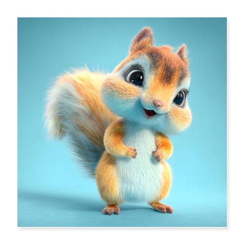 Joyful Baby Squirrel - Poster 16x16