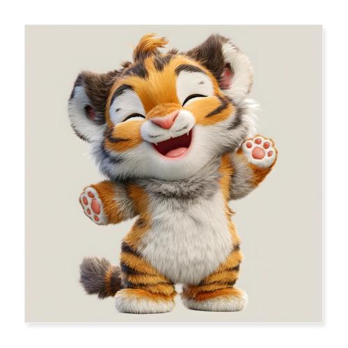 Playful Tiger Cub - Poster 16x16