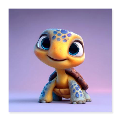 Smiling Baby Turtle - Poster 16x16