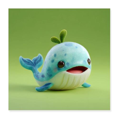Joyful Baby Whale - Poster 16x16
