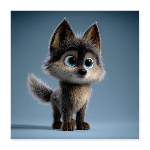 Innocent Baby Wolf - Poster 16x16