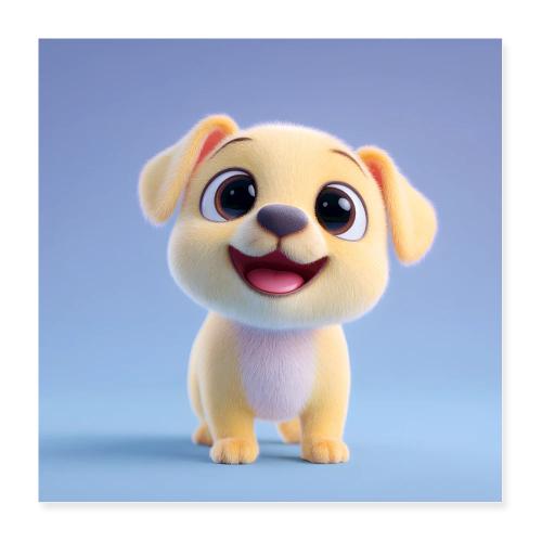Cheerful Puppy Glow - Poster 16x16