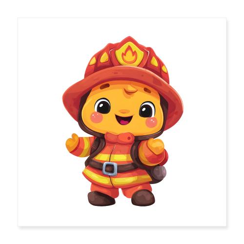 Brave Firefighter’s Gaze - Poster 16x16