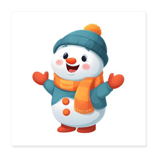 Snowman’s Winter Smile - Poster 16x16