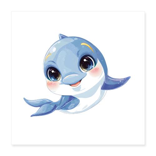 Baby Dolphin Delight - Poster 16x16