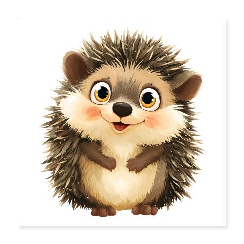 Curious Baby Hedgehog - Poster 16x16