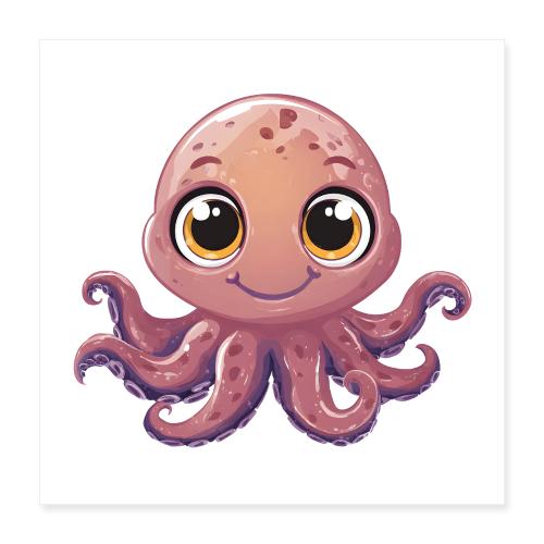 Baby Octopus Joy - Poster 16x16