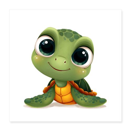 Bright Baby Sea Turtle - Poster 16x16