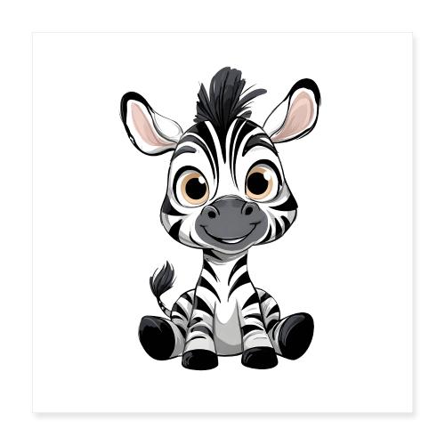 Joyful Baby Zebra - Poster 16x16