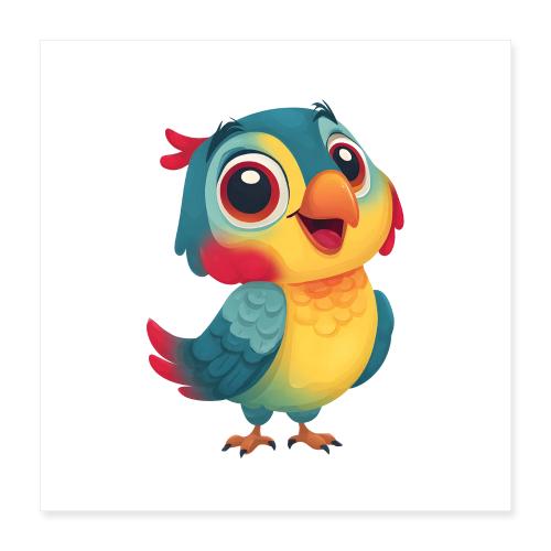 Colorful Baby Parrot - Poster 16x16