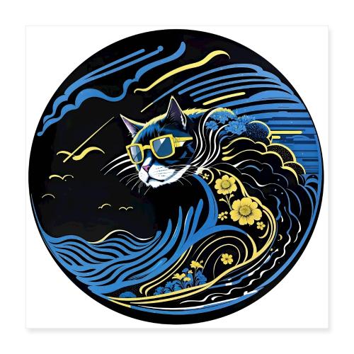Wavecat Wave - Poster 16x16