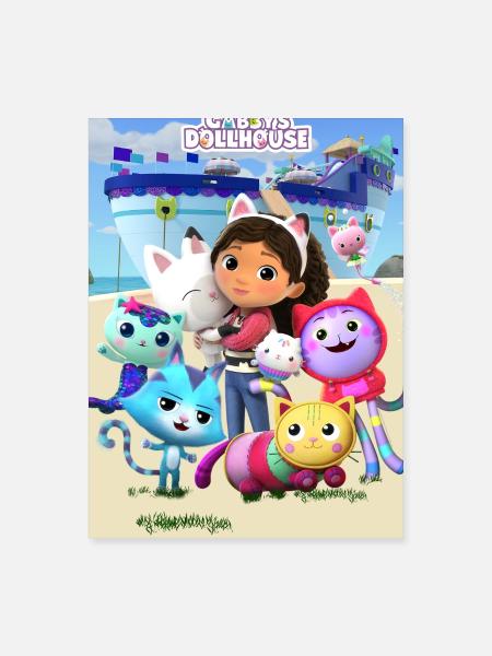 Gabbys Dollhouse With Her Friends At The Beach - Poster 18x24 - white