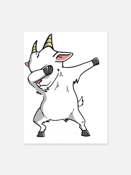 Dabbing Goat - Poster 18x24 - white - Front