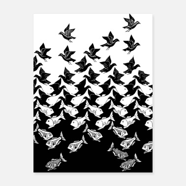 Fish and Birds Art Deco Tessellation' Poster 18x24 | Spreadshirt