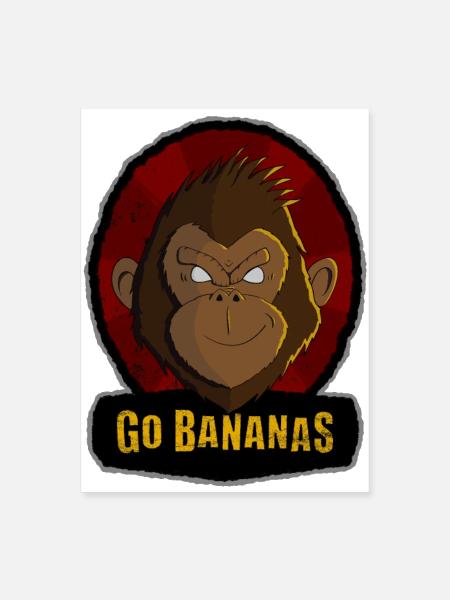 Go Bananas Funny Artwork - Poster 18x24 - white - Front