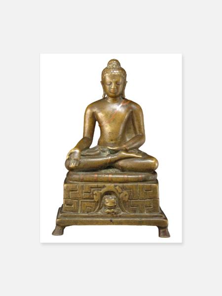 Seated Buddha Sculpture, Gandhara, India - Poster 18x24 - white - Front