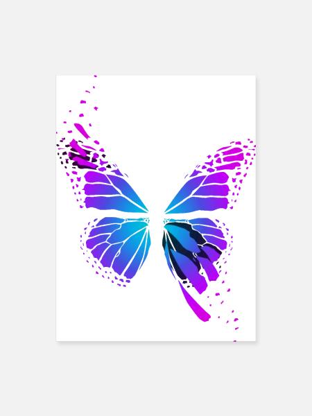 Bright neon butterfly - Poster 18x24 - white - Front