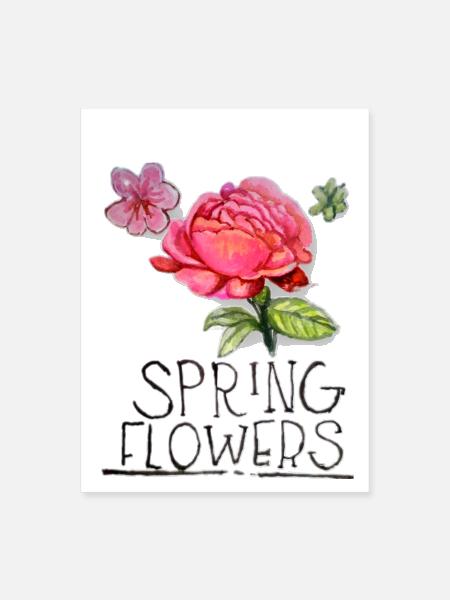 Spring flowers illustration - Poster 18x24 - white - Front