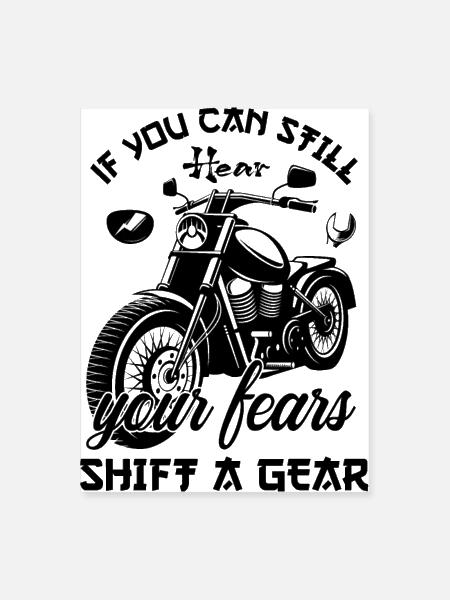 Citation Équipement moto - Poster 18 x 24 po - blanc - Devant