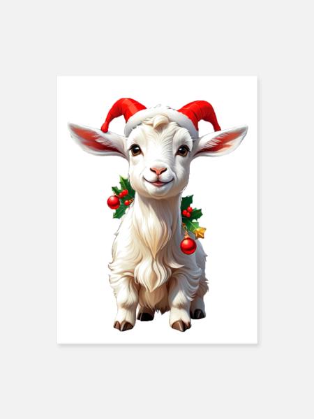 Christmas Goat - Poster 18x24 - white - Front