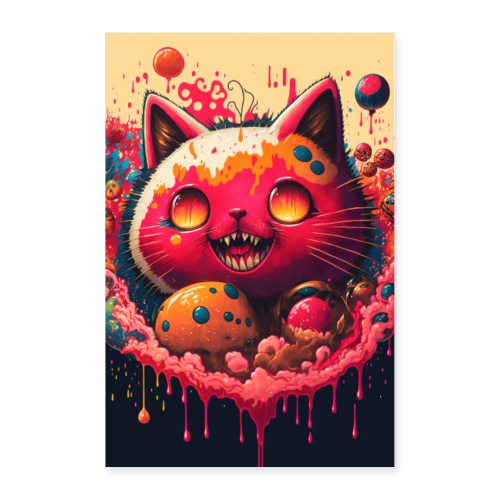 Cats Are Liquid - Happy-Go-Lucky - Poster 24x36