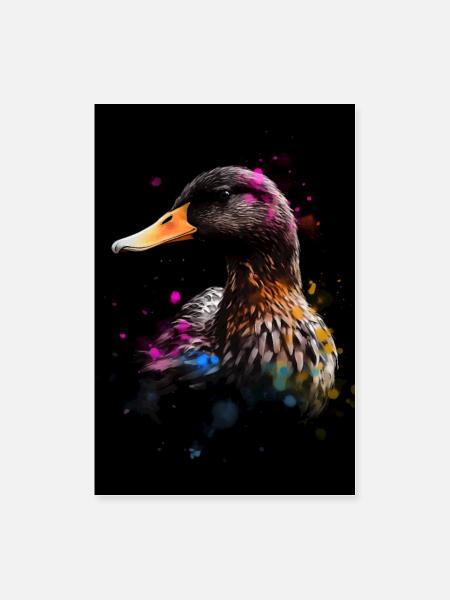 Duck Colorful - Poster 24x36 - white - Front
