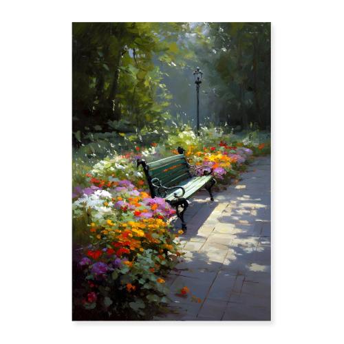Digital Painting: Garden Pause - Poster 24x36