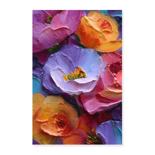 Digital Painting: Textured Bloomscape - Poster 24x36